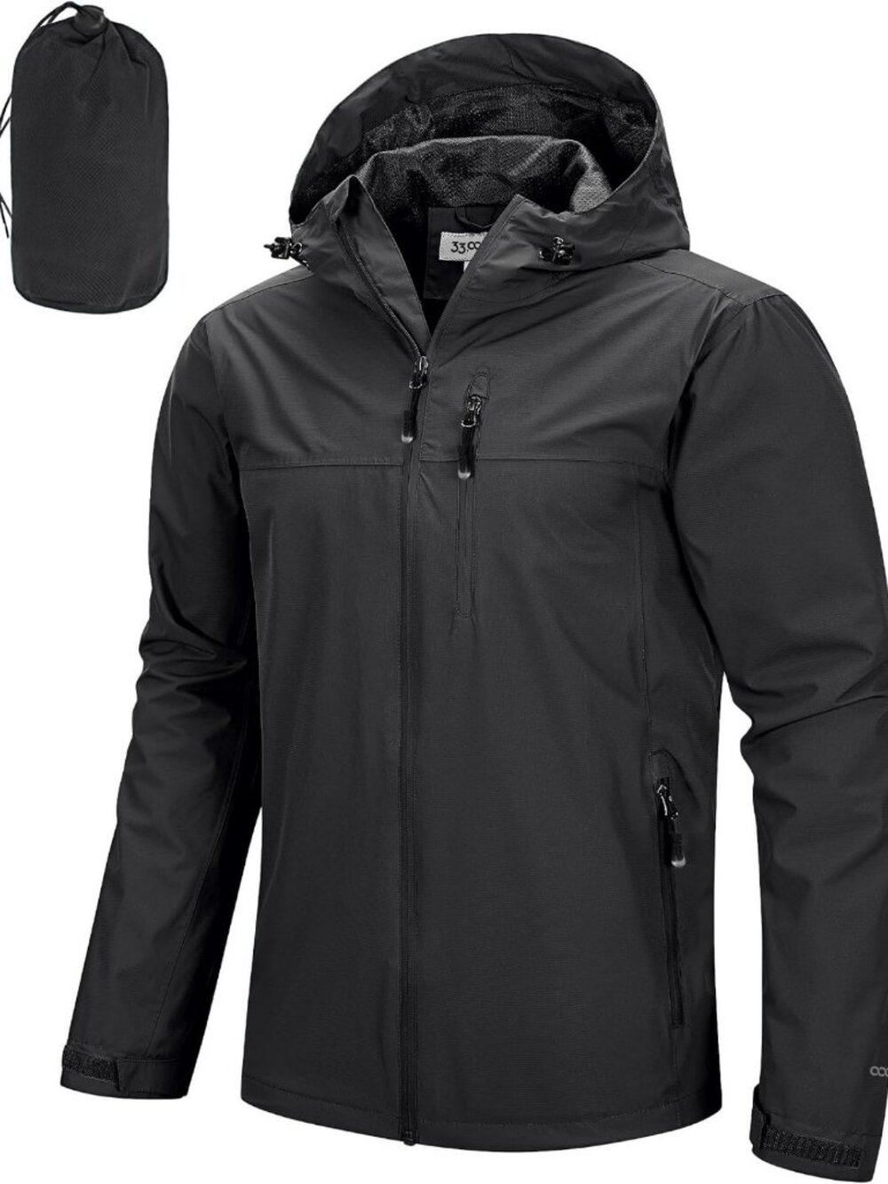 Men's Waterproof Packable Rain Jacket with Hood - Lightweight & Travel-Friendly